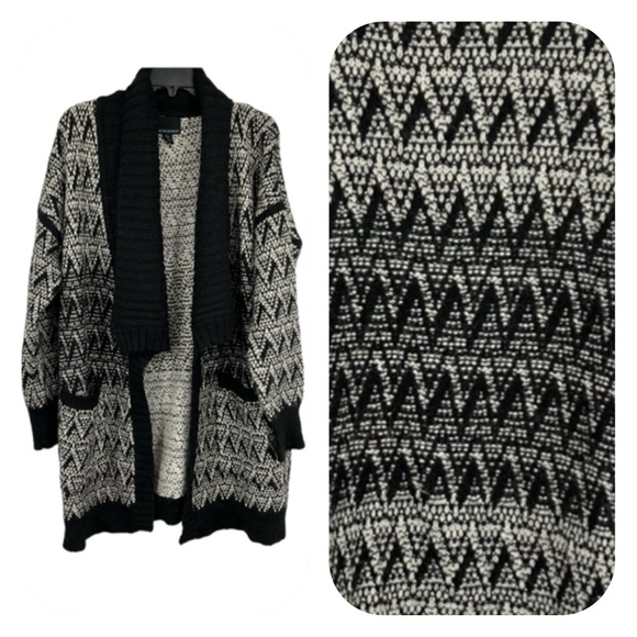 Cynthia Rowley Black Wool Alpaca Blend Cardigan Size Large - Picture 1 of 7
